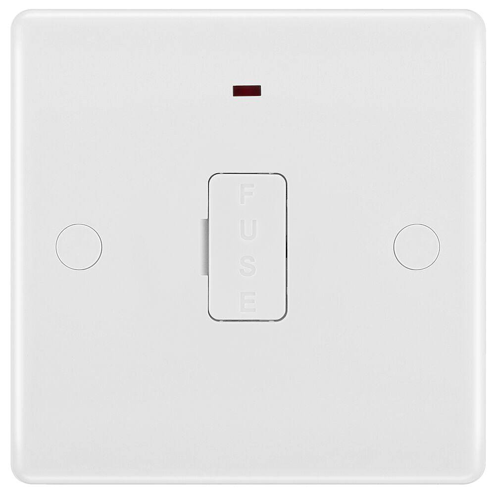 BG Moulded White PVC 13A Unswitched Spur with Neon and Flex Outlet 857 - The Switch Depot