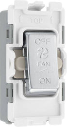 BG Brushed Steel 10A Fan Isolator Grid Module RBS15 - The Switch Depot