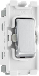 BG Brushed Steel 20A 2 Way Single Pole Centre Off Grid Module RBS12C - The Switch Depot