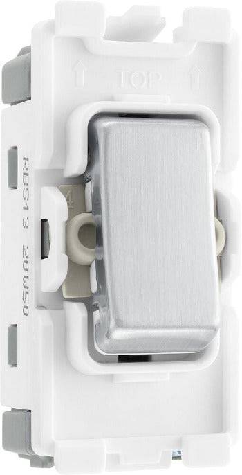 BG Brushed Steel 20A Intermediate Grid Module RBS13 - The Switch Depot