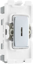 BG Polished Chrome 20A Double Pole Key Grid Module RPC30KY - The Switch Depot