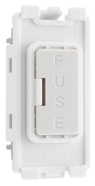 BG White Moulded PVC 13A Fuse Carrier Grid Module RFUSE - The Switch Depot
