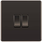 BG Screwless Black Nickel 2W & Intermediate Light Switch FBN2WINT - The Switch Depot