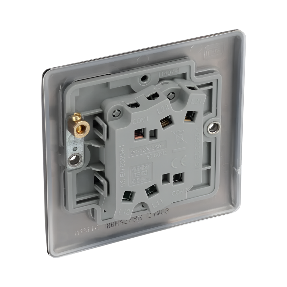 Nexus Metal Black Nickel 2G Light Switch NBN42 - The Switch Depot