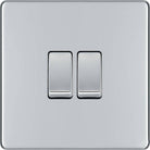 BG Screwless Polished Chrome 2G Light Switch FPC42 - The Switch Depot