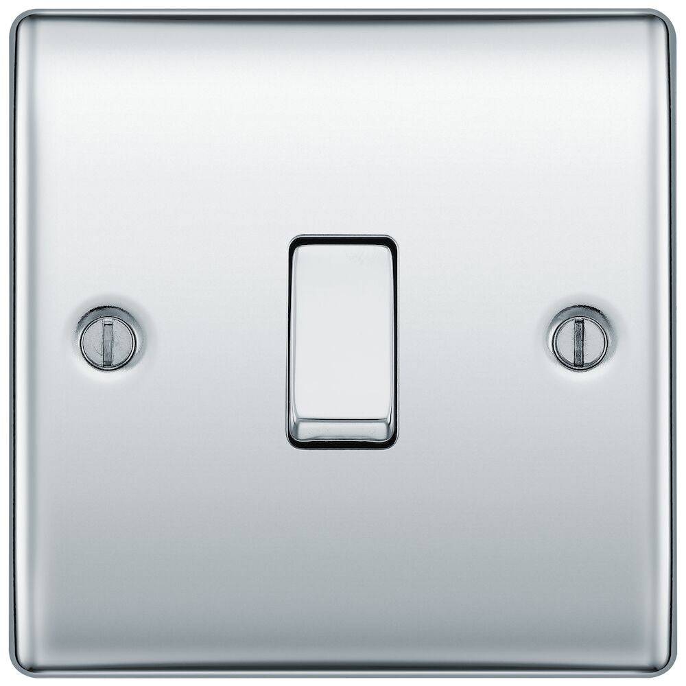 Nexus Metal Polished Chrome 1G Light Switch NPC12 - The Switch Depot