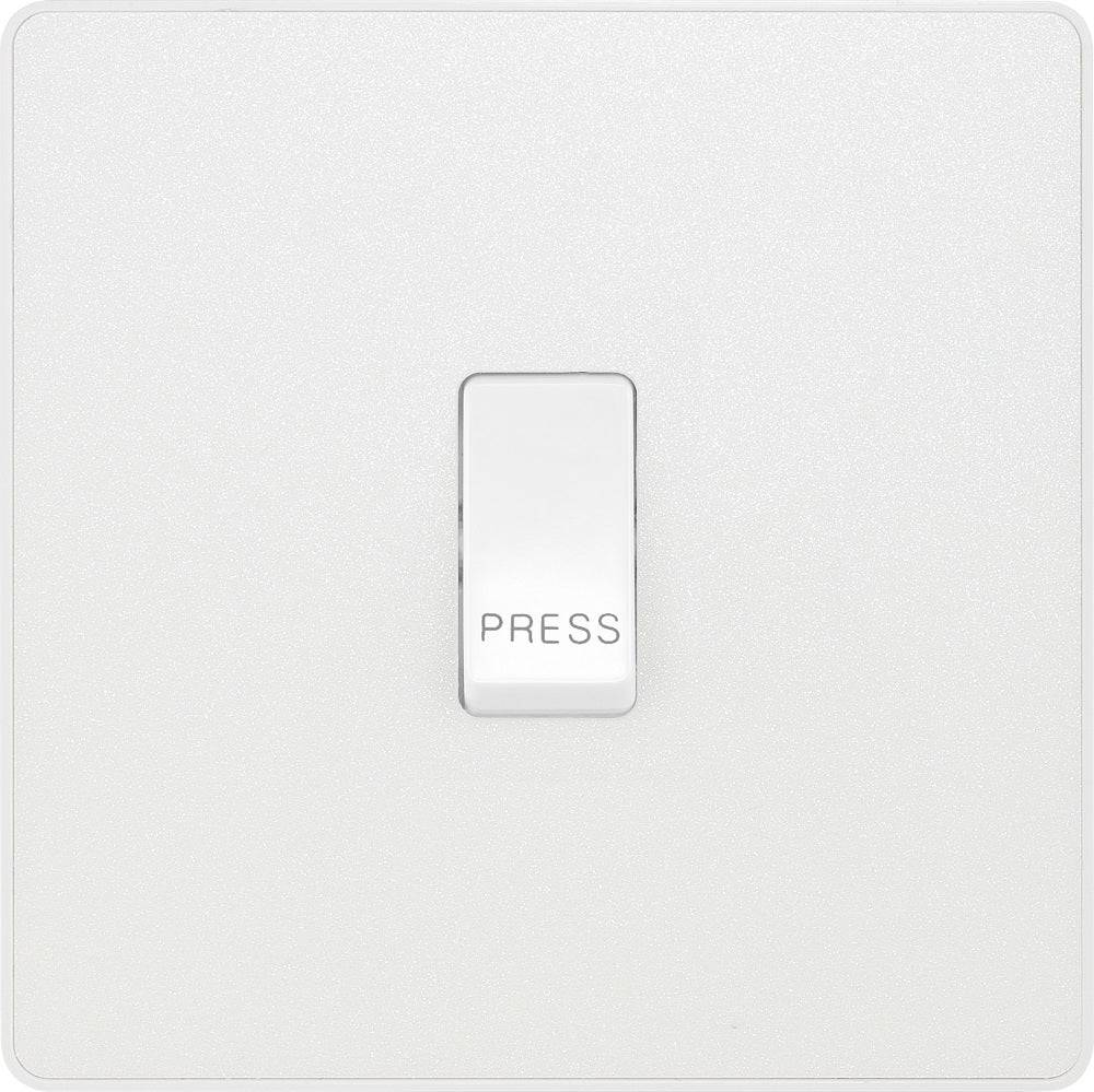 Evolve Polycarbonate Pearlescent White Retractive Switch Marked Press PCDCL14W - The Switch Depot