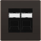 BG Screwless Black Nickel Double Cate5e Data Outlet Socket FBNRJ452B - The Switch Depot