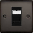 Nexus Metal Black Nickel Cat5e Data Outlet Socket NBNRJ451B - The Switch Depot