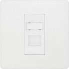 Evolve Polycarbonate Pearlescent White Cat6 Data Outlet Socket PCDCLRJ4516W - The Switch Depot