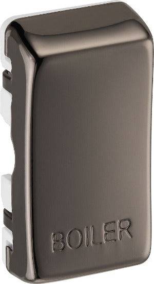 BG Black Nickel Engraved 'Boiler' Grid Rocker Cap RRBLBN - The Switch Depot