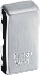 BG Brushed Steel Engraved Microwave Grid Rocker Cap RRMWBS - The Switch Depot