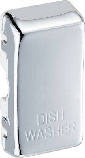 BG Polished Chrome Engraved 'Dishwasher' Grid Rocker Cap RRDWPC - The Switch Depot