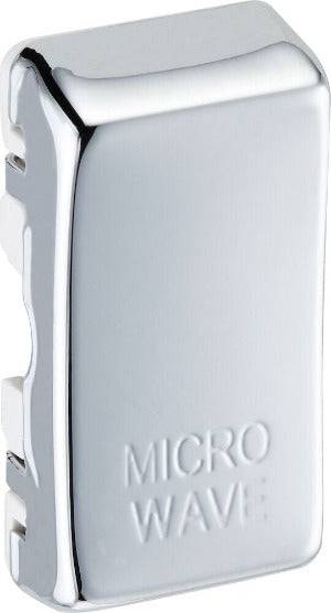 BG Polished Chrome Engraved 'Microwave' Grid Rocker Cap RRMWPC - The Switch Depot