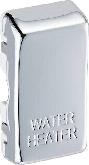 BG Polished Chrome Engraved 'Water Heater' Grid Rocker Cap RRWHPC - The Switch Depot
