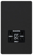 Evolve Polycarbonate Matt Black Shaver Socket PCDMB20B - The Switch Depot