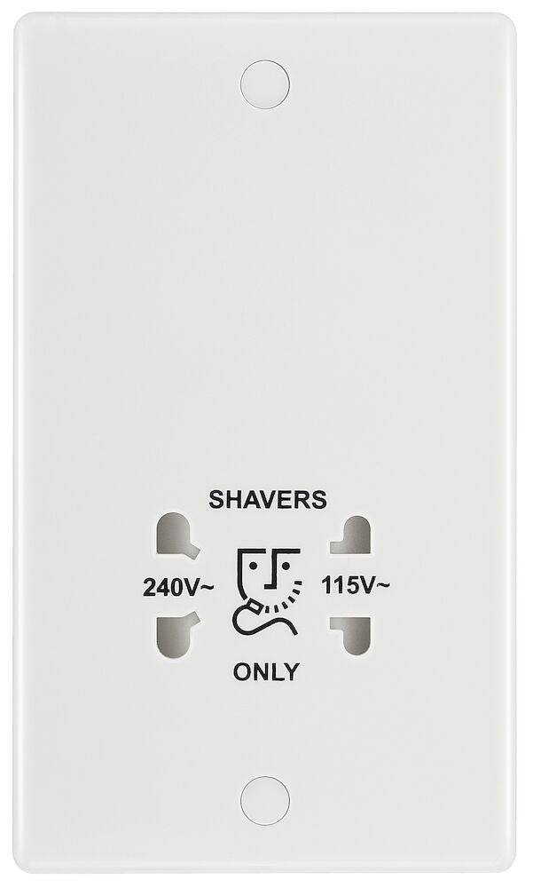 BG Moulded White PVC Shaver Socket 820 - The Switch Depot