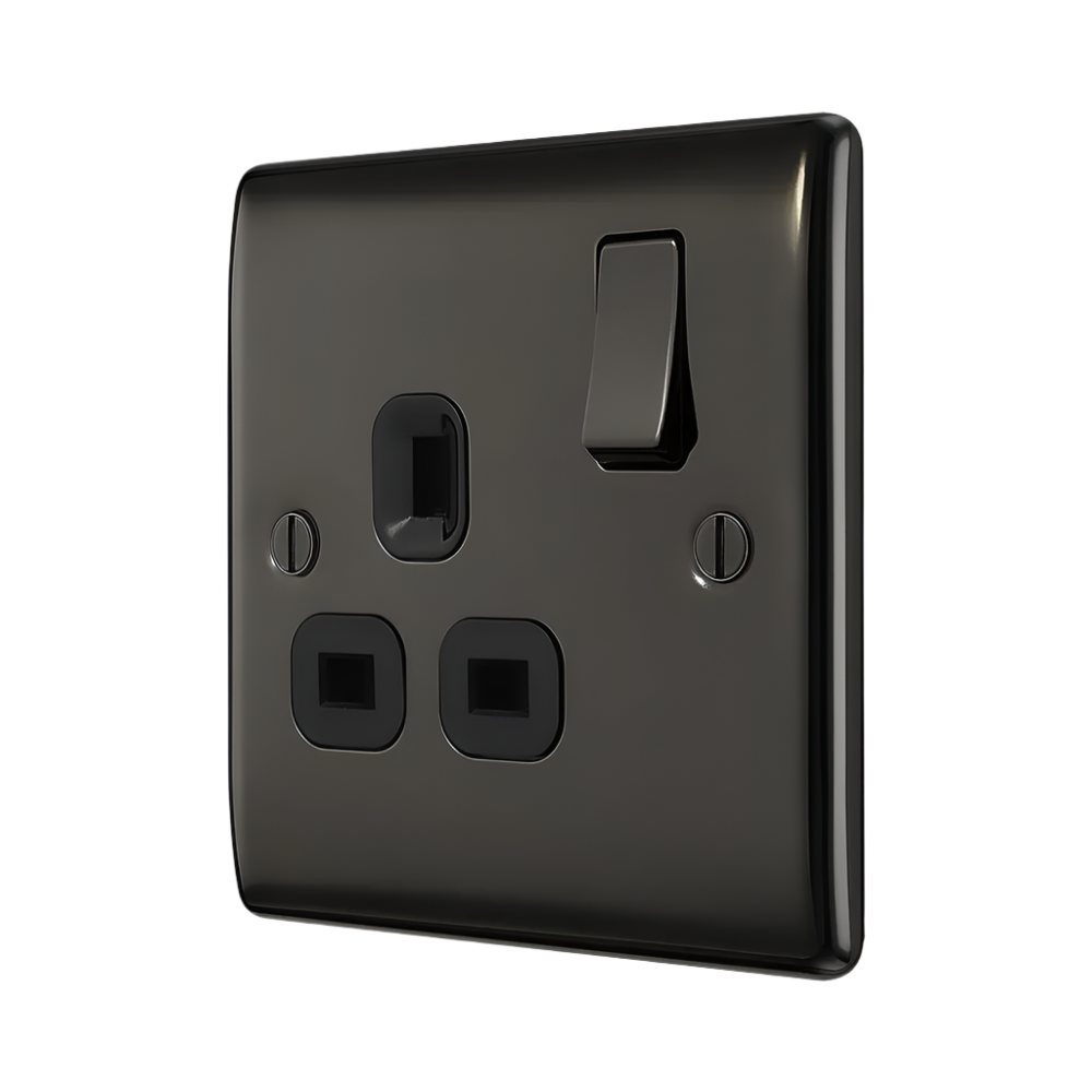 Nexus Metal Black Nickel Single Socket NBN21B - The Switch Depot