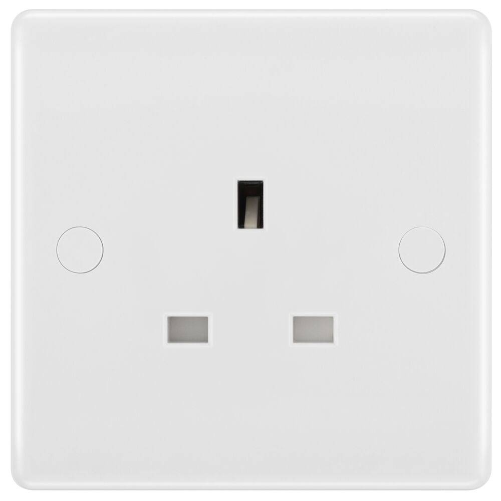 BG Moulded White PVC Unswitched Single Socket 823 - The Switch Depot