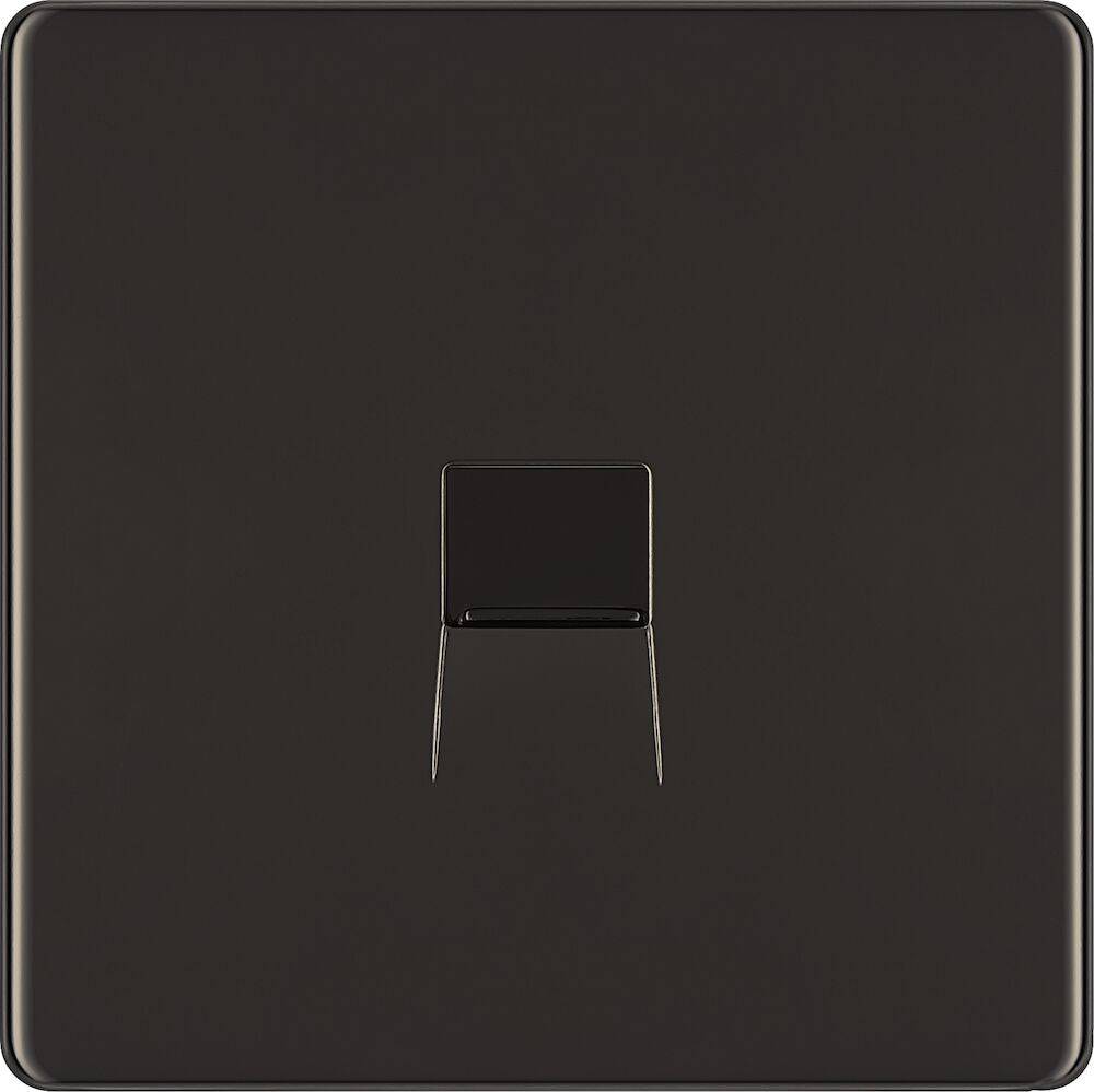 BG Screwless Black Nickel Slave Telephone Socket FBNBTS1 - The Switch Depot