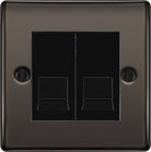Nexus Metal Black Nickel Double Master Telephone Socket NBNBTM2B - The Switch Depot