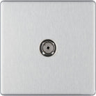 BG Screwless Brushed Steel TV Socket FBS60 - The Switch Depot