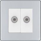 BG Screwless Polished Chrome Double Satellite Socket FPC642W - The Switch Depot