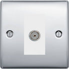 Nexus Metal Polished Chrome 1G Coax TV Socket NPC60W - The Switch Depot