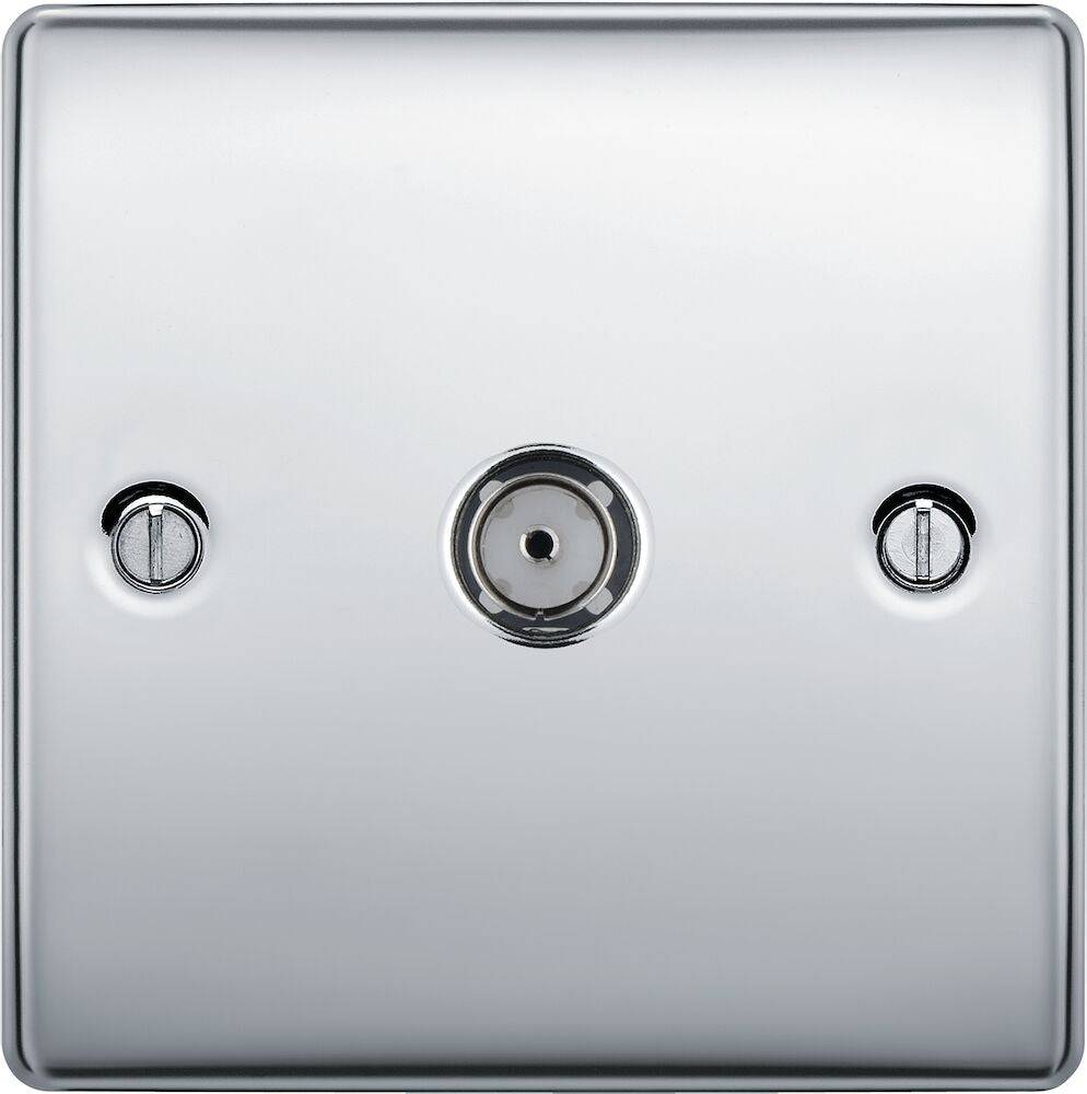 Nexus Metal Polished Chrome TV Socket NPC60 - The Switch Depot