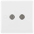 BG Moulded White PVC Double TV Socket 861 - The Switch Depot