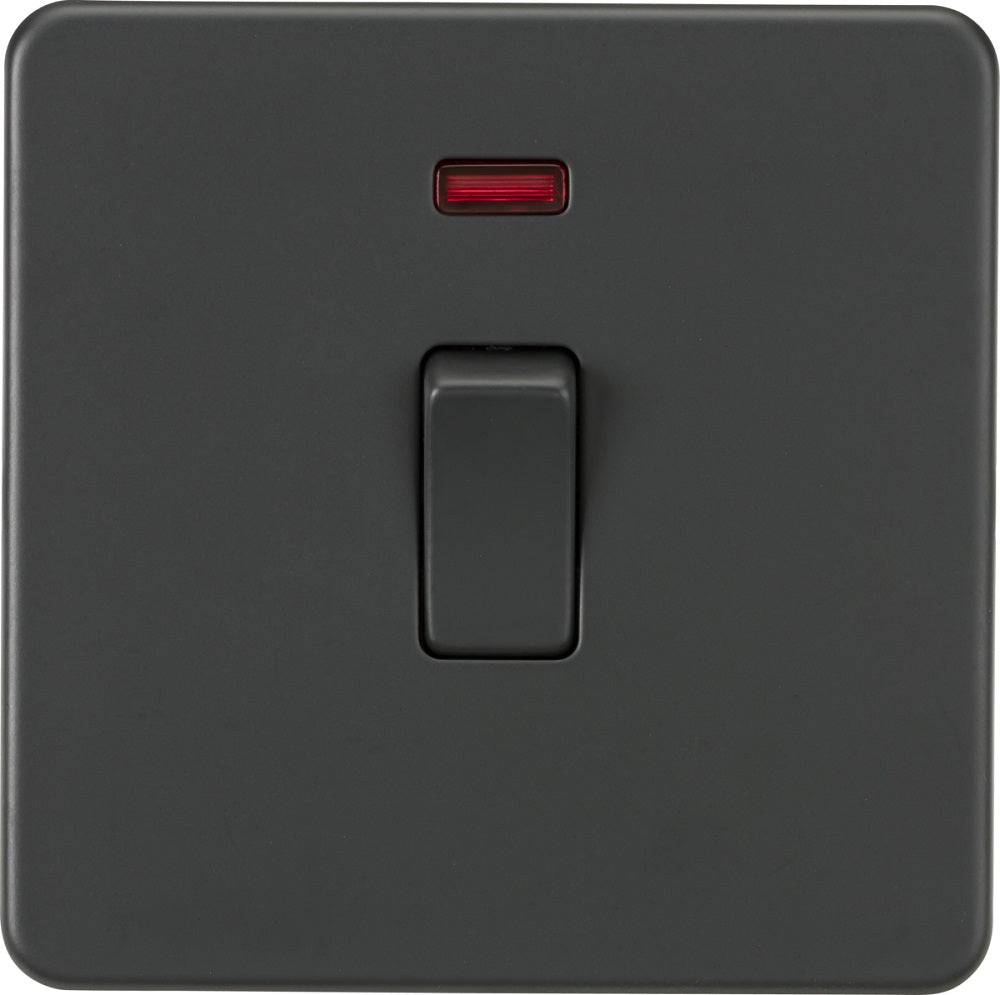 Knightsbridge Screwless Anthracite 20A Double Pole Switch with Neon SF8341NAT - The Switch Depot