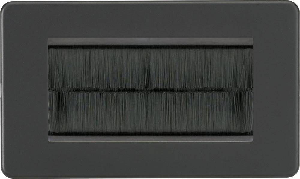 Knightsbridge Screwless Anthracite 4G Cable Brush Outlet SF4GATBR - The Switch Depot