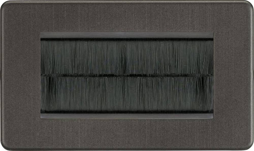 Knightsbridge Screwless Smoked Bronze 4G Cable Brush Outlet SF4GSBBR - The Switch Depot