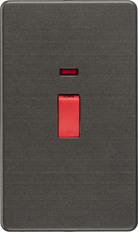 Knightsbridge Screwless Smoked Bronze 45A Cooker Switch with Neon SF8332NSB - The Switch Depot