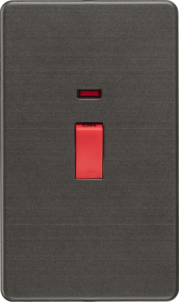 Knightsbridge Screwless Smoked Bronze 45A Cooker Switch with Neon SF8332NSB - The Switch Depot