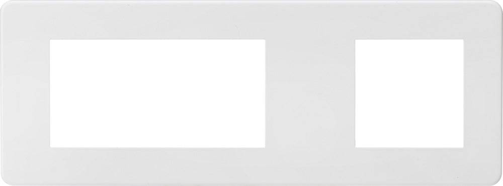 Knightsbridge Screwless Matt White 2G and 4G Euro Plate SF6GMW - The Switch Depot