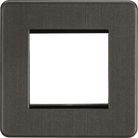 Knightsbridge Screwless Smoked Bronze 2G Euro Plate SF2GSB - The Switch Depot