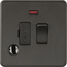 Knightsbridge Screwless Smoked Bronze 13A Switched Spur with Neon & Flex Outlet SF6300FSB - The Switch Depot