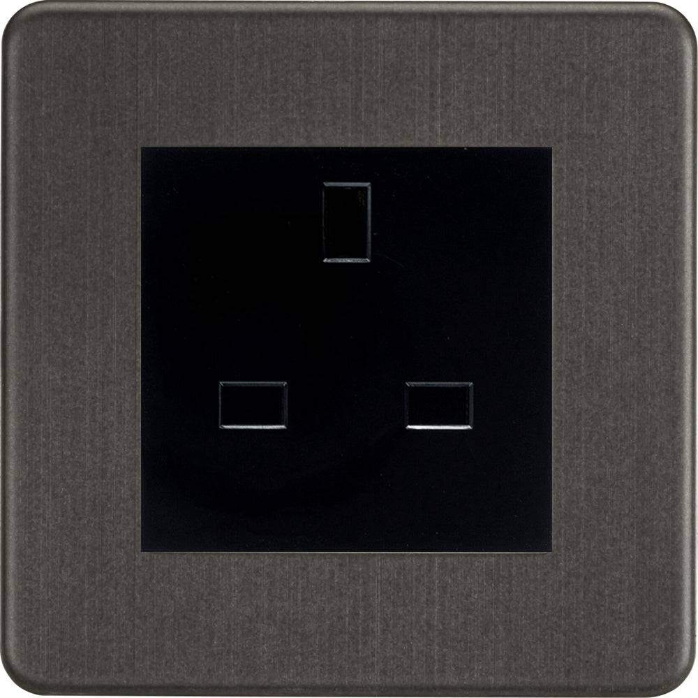 Knightsbridge Screwless Smoked Bronze 13A Unswitched Socket SF13AMSBB - The Switch Depot