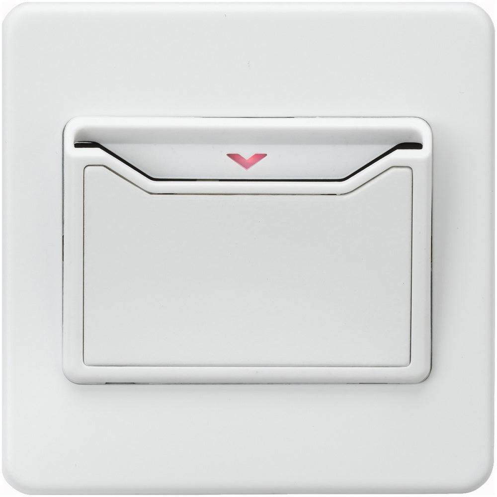 Knightsbridge Screwless Matt White Hotel Key Card Switch SFCARDMW - The Switch Depot