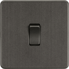 Knightsbridge Screwless Smoked Bronze 1G Light Switch SF2000SB - The Switch Depot