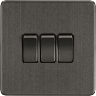 Knightsbridge Screwless Smoked Bronze 3G Light Switch SF4000SB - The Switch Depot