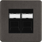 Knightsbridge Screwless Smoked Bronze Double Cat6 Data Socket SFRJ4562MSBB - The Switch Depot