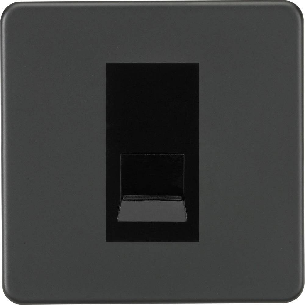 Knightsbridge Screwless Anthracite Slave Telephone Socket SF7400MAT - The Switch Depot