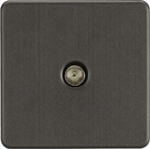 Knightsbridge Screwless Smoked Bronze TV Socket SF0100SB - The Switch Depot