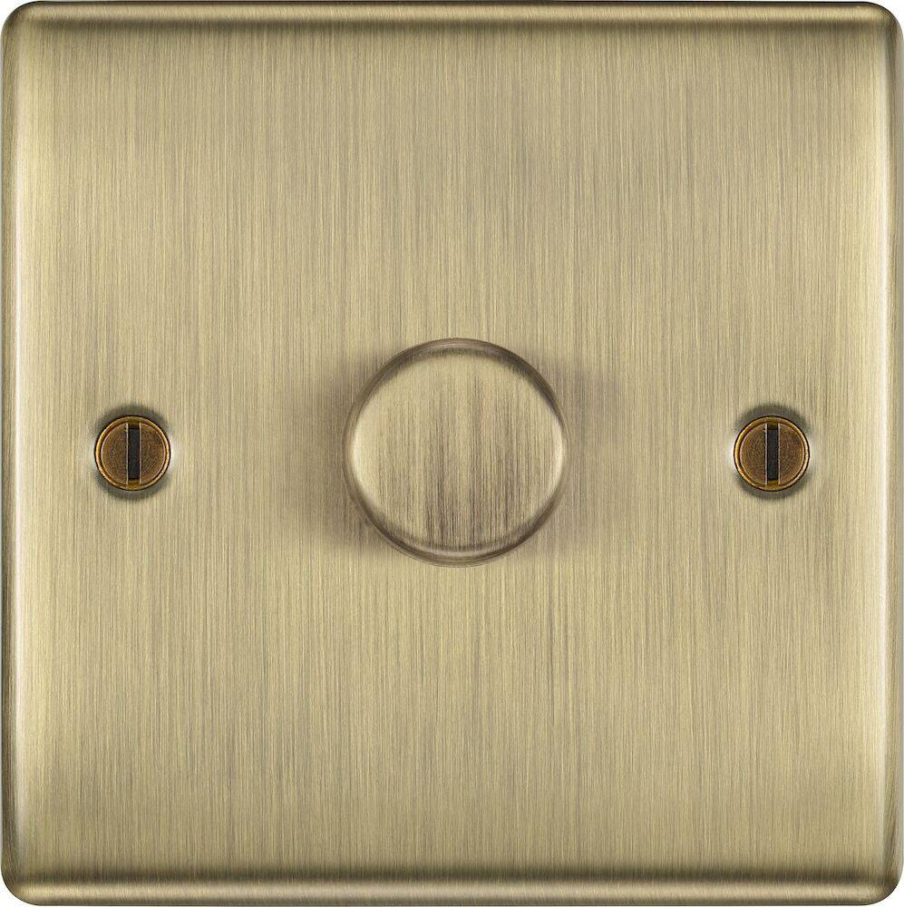 Nexus Metal Antique Brass 1G Dimmer Switch NAB81-The Switch Depot