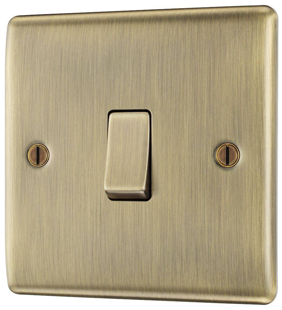 Nexus Metal Antique Brass 1G Light Switch NAB12-The Switch Depot