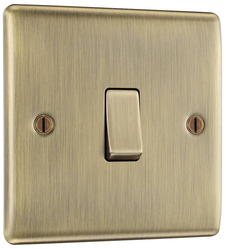 Nexus Metal Antique Brass 1G Light Switch NAB12-The Switch Depot