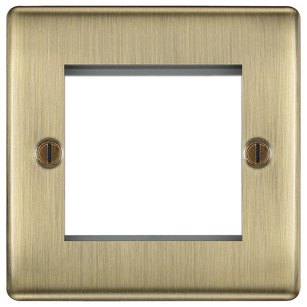 Nexus Metal Antique Brass 2G Euro Plate NABEMS2-The Switch Depot