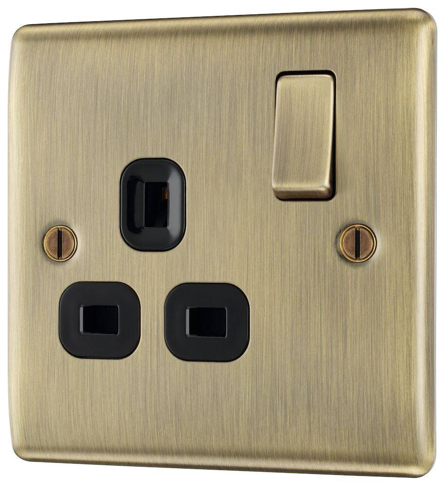 Nexus Metal Antique Brass Single Socket NAB21B-The Switch Depot